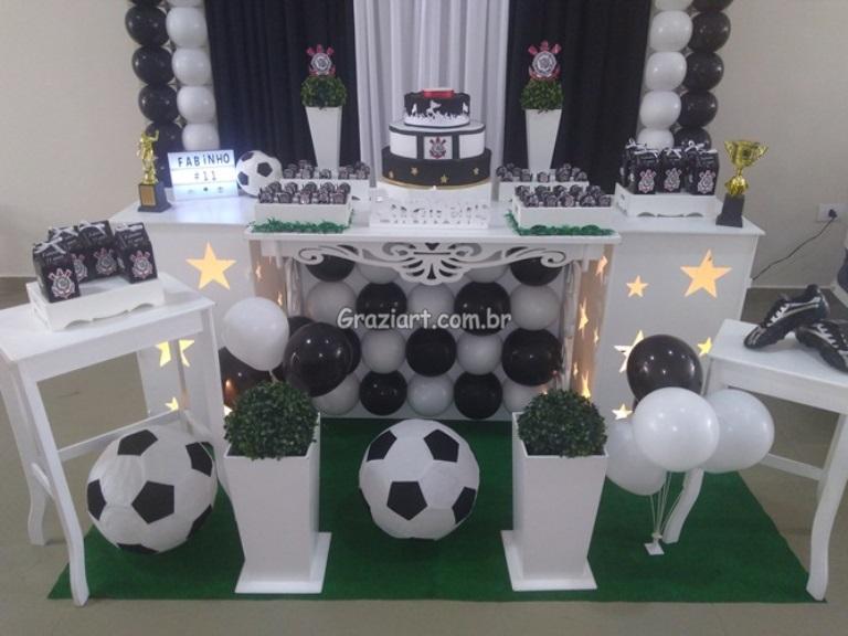 Decoração Tema Futebol Feminino - Corinthians