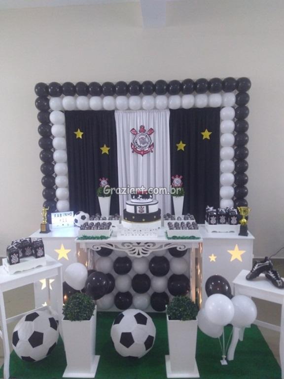 Decoração Tema Futebol Feminino - Corinthians