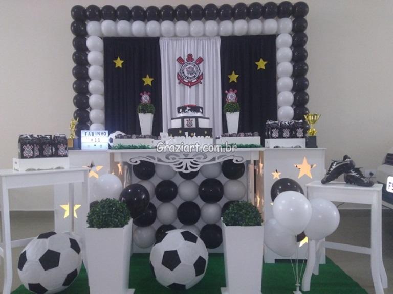 Decoração Tema Futebol Feminino - Corinthians