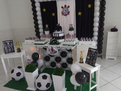 Decoração Tema Futebol Feminino - Corinthians