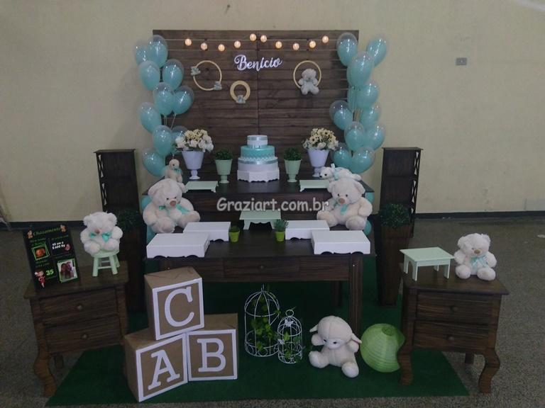 Chá de Bebê Branco e verde ursinhos - Image 18